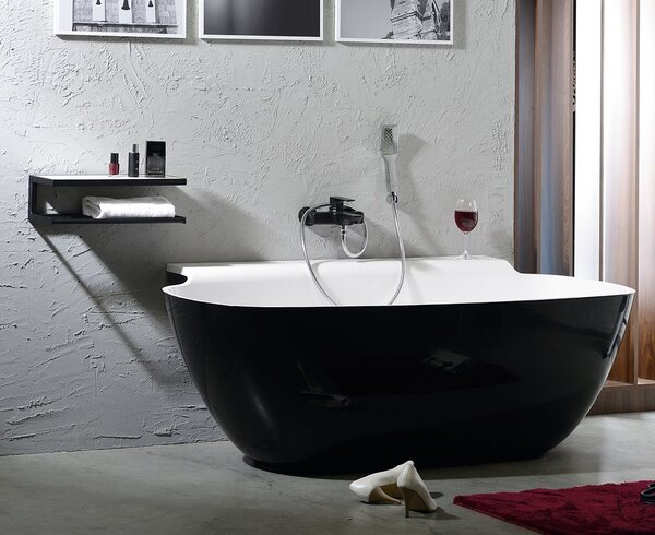 Sapho Sapho, baterie SPY de perete pentru baie, negru mat, PY10/15