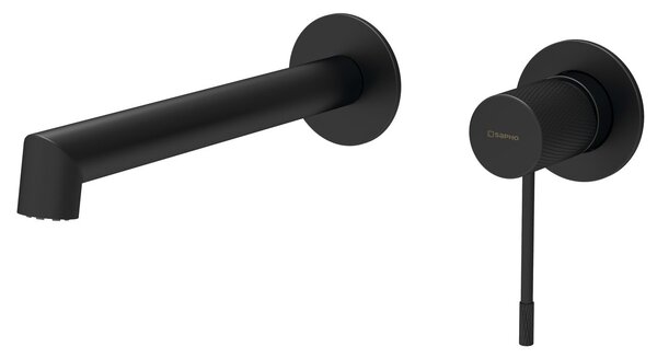 Sapho Sapho, baterie pentru chiuvetă ascunsă cu două elemente SOLARIS, negru mat, WD008B