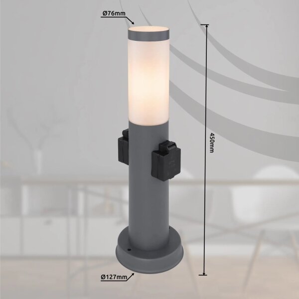 Lampă de exterior cu 2 prize Globo 3158AK BOSTON 1xE27/23W/230V IP44