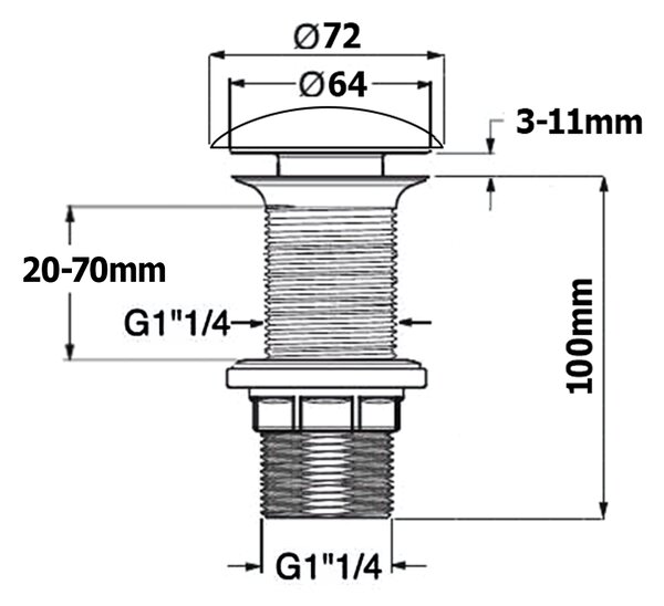 Isvea Isvea, Iesire chiuveta 5/4" click-clack, capac ceramic, grosime 20-70 mm, antracit, 38TP0162I