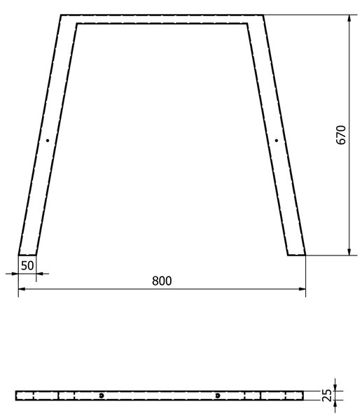 Sapho Sapho, suport din otel TWIGA 80x67cm, negru mat, 2 buc, VC442