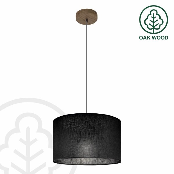 Lustră pe cablu Brilagi ANTHONY 1xE27/60W/230V stejar nuc/negru