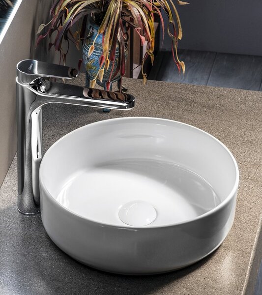 Sapho Sapho, Iesire chiuveta 5/4", click-clack, dop ceramic, grosime 0-60mm, pentru chiuvete cu preaplin, alb, AR902