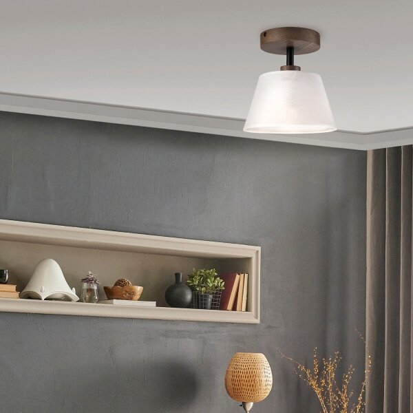 Lustră LED aplicată Brilagi ANTHONY 1xE14/60W/230V stejar nuc/alb