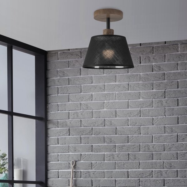 Lustră LED aplicată Brilagi ANTHONY 1xE14/60W/230V stejar nuc/negru