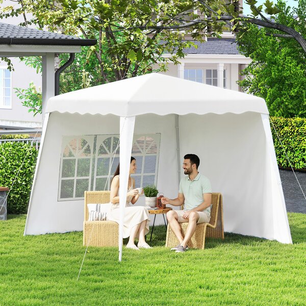 Outsunny Pavilion Pliabil UV50+ cu 2 Părți Laterale Stâlpi Oblici Geantă Transport | Aosom Romania