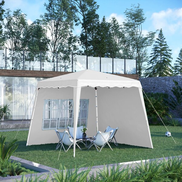 Outsunny Pavilion Pliabil UV50+ cu 2 Părți Laterale Stâlpi Oblici Geantă Transport | Aosom Romania