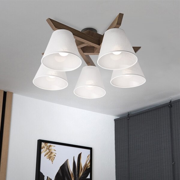 Lustră LED aplicată Brilagi ANTHONY 5xE14/40W/230V stejar nuc/alb