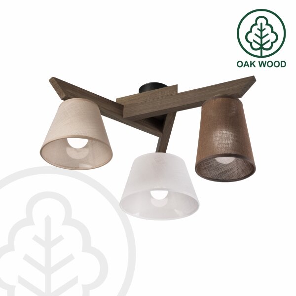 Lustră LED aplicată Brilagi ANTHONY 3xE14/40W/230V stejar nuc