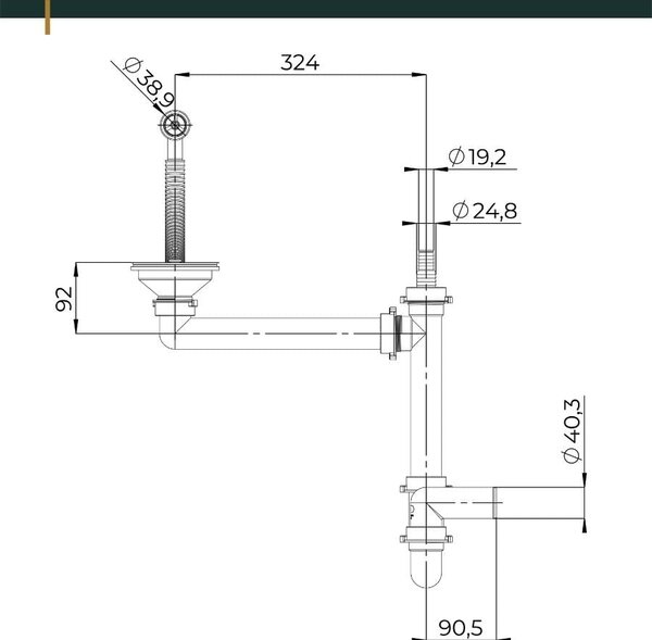 SINK Quality Chiuveta Quality Ferrum, chiuveta granit bucatarie 770x450x190 mm + sifon auriu, negru, SKQ-FER.C.1KDO.XG
