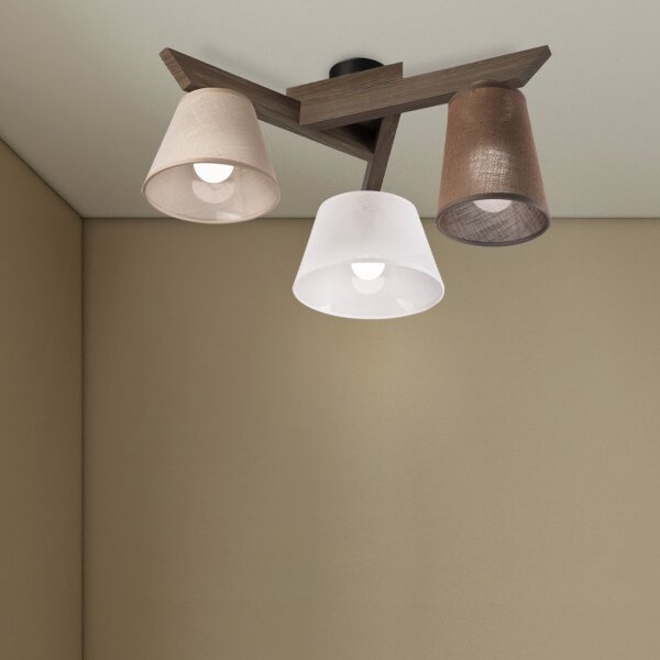Lustră LED aplicată Brilagi ANTHONY 3xE14/40W/230V stejar nuc
