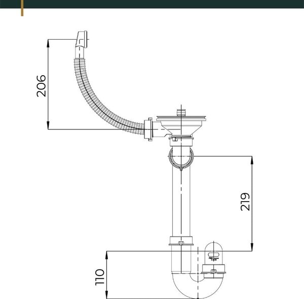 SINK Quality Chiuveta Quality Ferrum 40, chiuveta granit bucatarie 400x500x195 mm + sifon negru, pete negre-Brocart, SKQ-FER.B.1K40.XB