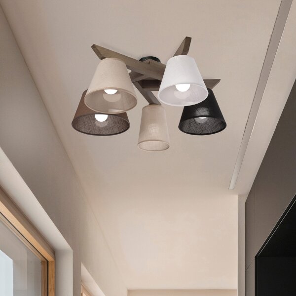Lustră LED aplicată Brilagi ANTHONY 5xE14/40W/230V stejar nuc