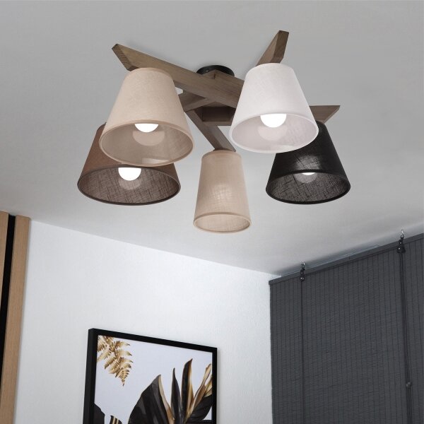 Lustră LED aplicată Brilagi ANTHONY 5xE14/40W/230V stejar nuc