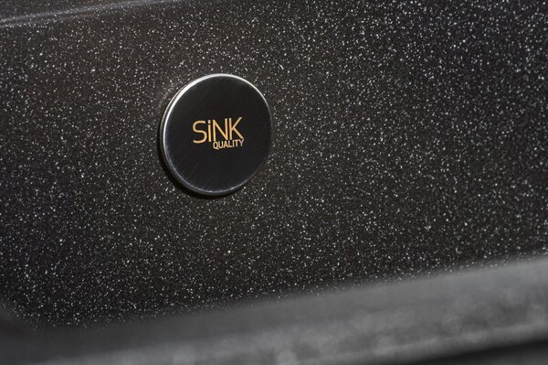 SINK Quality Chiuveta Quality Ferrum, chiuveta granit bucatarie 565x510x205 mm + sifon crom, negru, SKQ-FER.C.1K60.X
