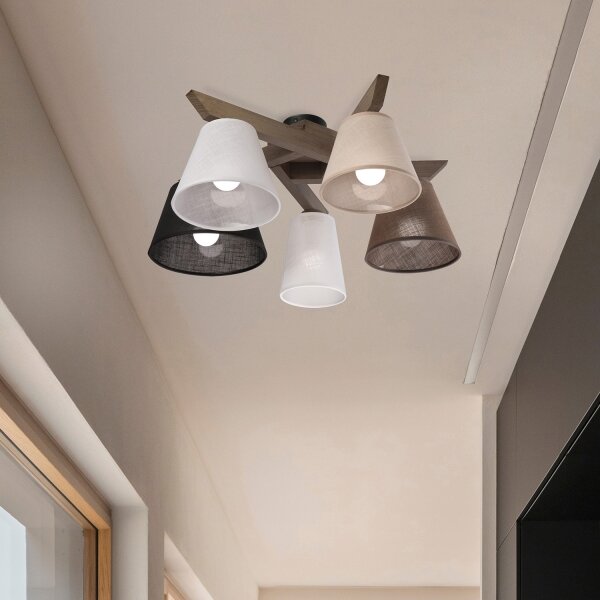 Lustră LED aplicată Brilagi ANTHONY 5xE14/40W/230V stejar nuc