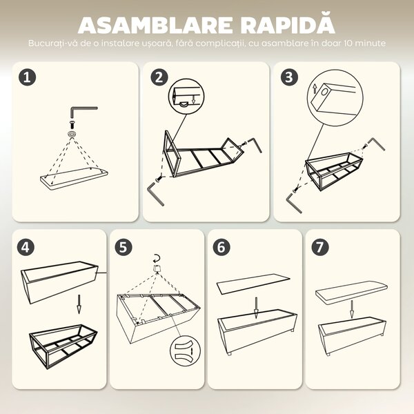 HOMCOM Bancă de Depozitare de 84L, din Țesătură cu Efect de Catifea și Oțel, 112x42x40 cm, Bej | Aosom Romania