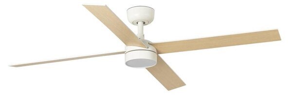 Ventilator LED dimabil de tavan FARO 34355-1TW RUDDER L 20W/230V alb/bej d. 132 cm + telecomandă