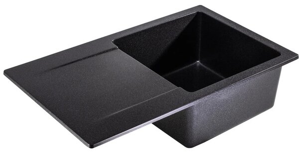 SINK Quality Chiuveta Quality Ferrum, chiuveta granit bucatarie 770x450x190 mm + sifon, pete negre-BROCADE, SKQ-FER.B.1KDO.X