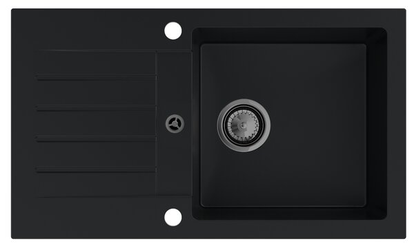 SINK Quality Chiuveta Quality Natalie, chiuveta granit bucatarie 770x450x170 mm + sifon negru, negru, SKQ-NAT.C.1KDO.XB