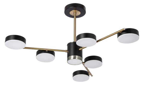 Lustră LED pe tijă 6xLED/7W/230V + LED/6W auriu/negru