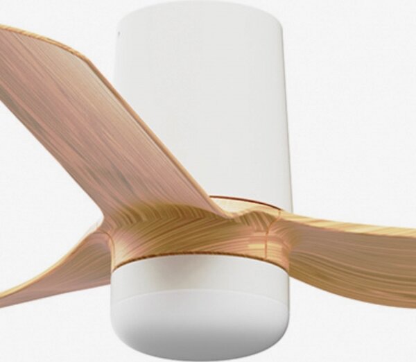 Ventilator LED dimabil de tavan FARO 33833WT-1TW MINI PUNT TUB S 10W/230V maro/alb d. 90 cm WT + telecomandă