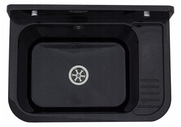 Gamma Universe, chiuveta universala din plastic 50x34x31 cm + sifon, 1 camera, negru, GMA-KGK50-BK