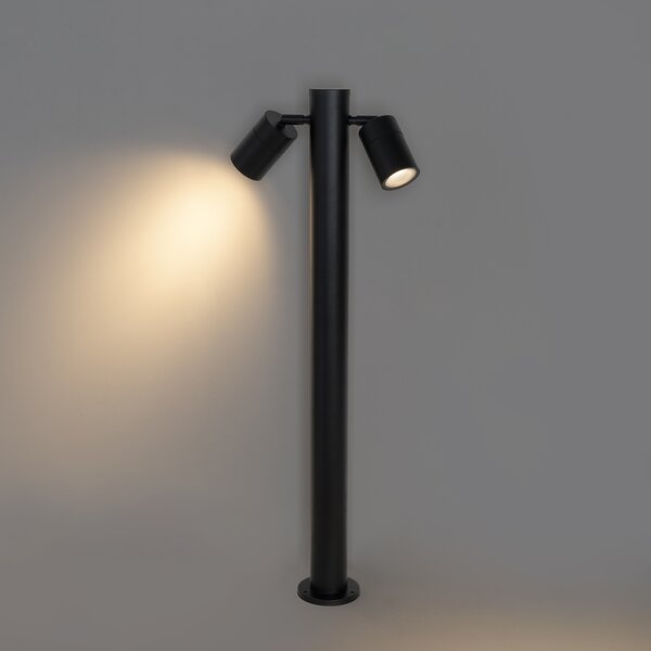 Lampă de exterior cu statie neagră, 80 cm IP44 reglabilă cu 2 lumini - Duo