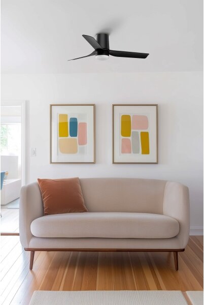 Ventilator LED dimabil de tavan FARO 33834WT-1TW MINI PUNT TUB S 10W/230V negru d. 90 cm WT + telecomandă
