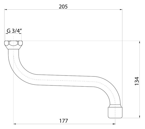 Aqualine Aqualine, robinet de perete LOTTA, suport-S, crom, LT644