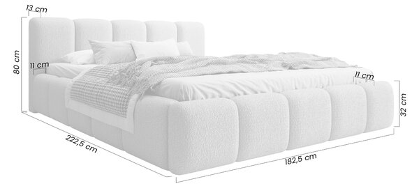 Pat tapițat Tesia 160x200 cu ladă depozitare - bukla bej Quelle 03