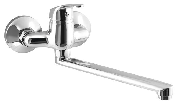 Aqualine, baterie de perete AQUALINE 35, pas 100 mm, braț plat, crom, 52021