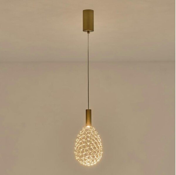 Lustră LED pe cablu LED/6,3W/230V 3000K auriu d. 14 cm