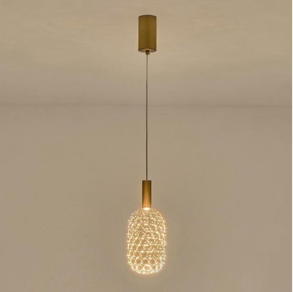Lustră LED pe cablu LED/6,3W/230V 3000K auriu d. 13 cm