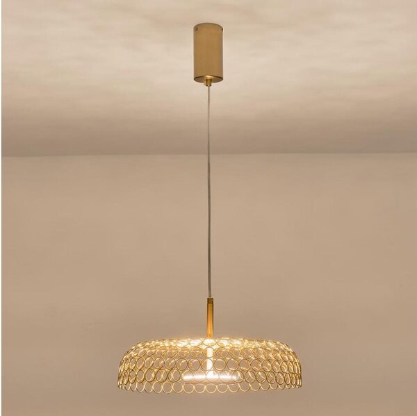 Lustră LED pe cablu LED/10W/230V 3000K auriu d. 35 cm