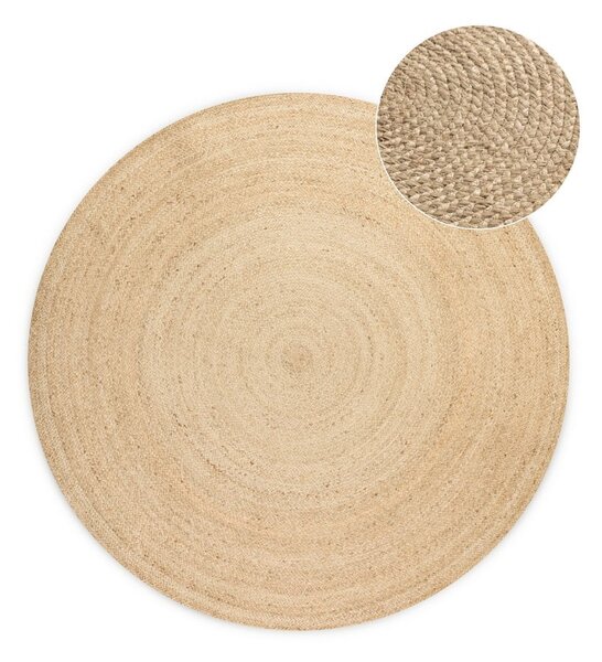 Covor fildeș reversibil rotund din iută ø 140 cm Braided – Hanse Home