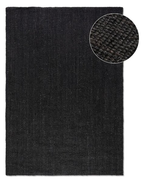 Covor negru din iută 80x150 cm Bouclé – Hanse Home