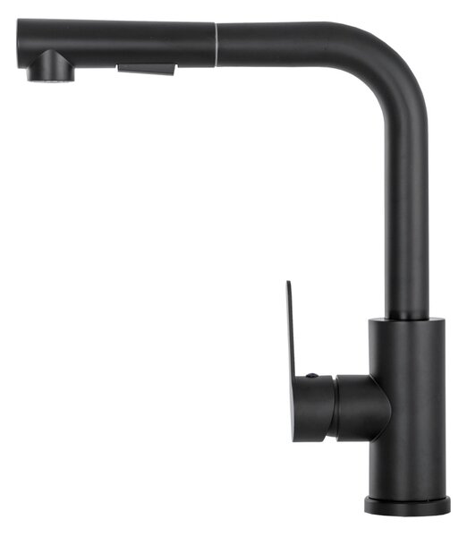 Gamma Side 2, baterie autonomă pentru chiuvetă cu gura de scurgere h-300, negru mat, GMA-BSE2-BK