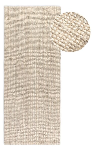 Covor tip traversă crem din iută 80x200 cm Bouclé – Hanse Home