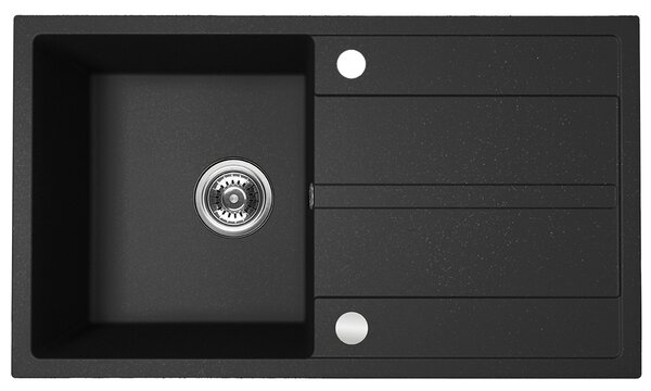 Kuchinox Viti, chiuveta granit cu 1 compartiment 760x440x175 mm + sifon, negru patat, LAV-SBX_711Y