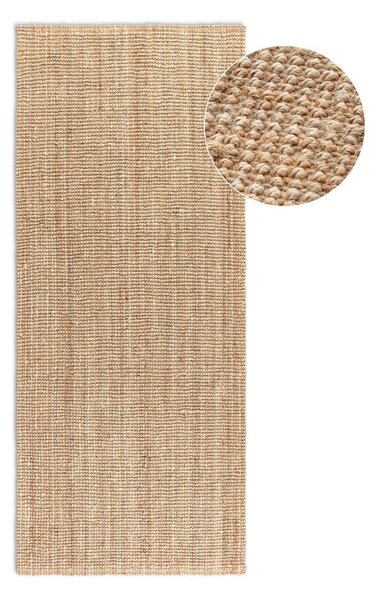 Covor tip traversă în culoare naturală din iută 80x200 cm Bouclé – Hanse Home