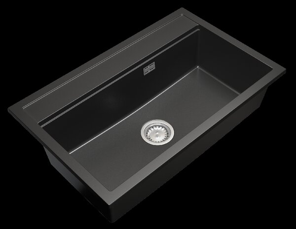 Gamma Advance, chiuvetă granit cu 1 compartiment 805x505x210 mm, negru, GMA-ZLE000120