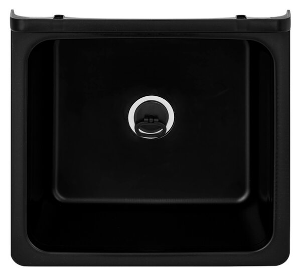 Gamma Riva, chiuveta universala din plastic 40x38x22,8 cm + sifon, 1 camera, negru, GMA-KGR40-BK