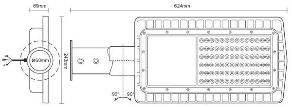 Lampă LED stradală LED/100W/230V 5000K