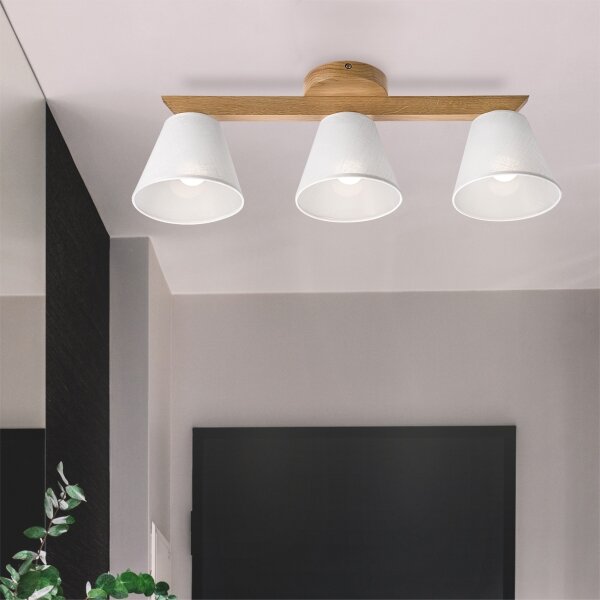 Lustră aplicată Brilagi ANTHONY 3xE14/40W/230V stejar/alb