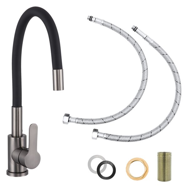 Gamma Flex 2000, baterie autonomă pentru chiuvetă cu braț flexibil, negru-grafit, GMA-BFX-2000GM