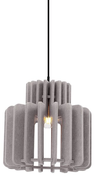 Lampă suspendată retro neagră cu abajur gri-maroniu - Felt