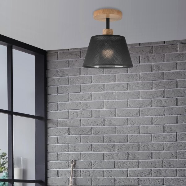 Lustră aplicată Brilagi ANTHONY 1xE14/60W/230V stejar/negru