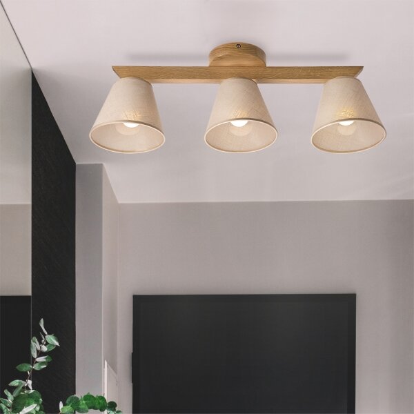 Lustr ANTONIO 3xE14/40W/230V, montaj plafon, stejar