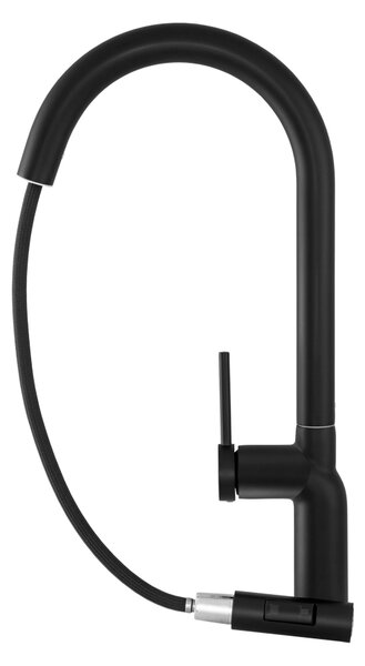 Gamma Vera, baterie pentru chiuvetă înaltă cu gura de scurgere h-550, negru mat, GMA-BV-BK